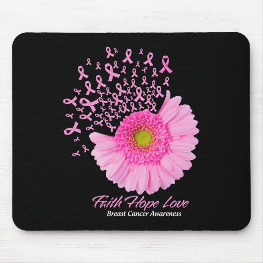Daisy Blume Glaube Hoffnung Liebe Brustkrebs Mousepad (Vorne)