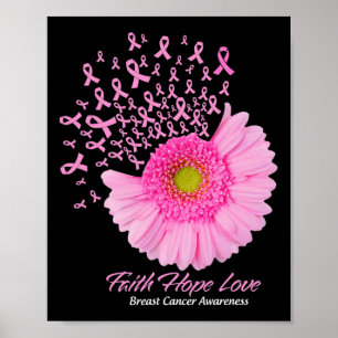 Daisy Blume Glaube Hoffnung Liebe Brustkrebs Poster