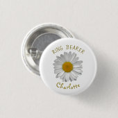 Daisy Blume Gold Name Ring Bearer Button (Vorne & Hinten)