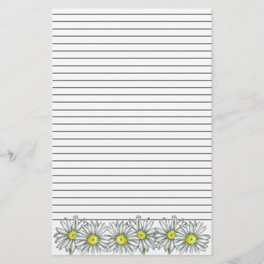 Daisy Blume Gray Stripe Lined Briefpapier (Vorderseite)