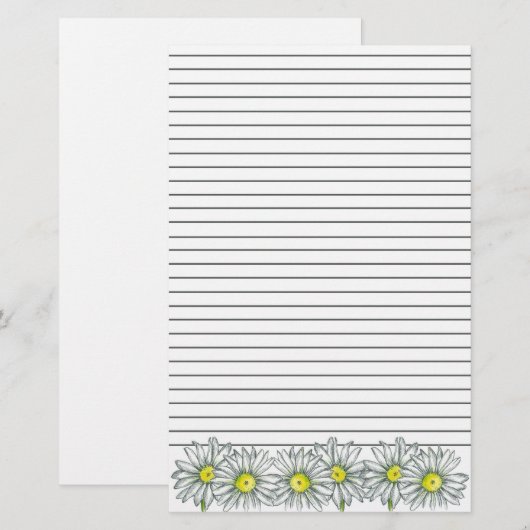 Daisy Blume Gray Stripe Lined Briefpapier (Vorne/Hinten)