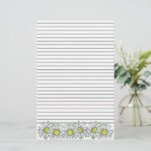 Daisy Blume Gray Stripe Lined Briefpapier (Stehend Vorderseite)