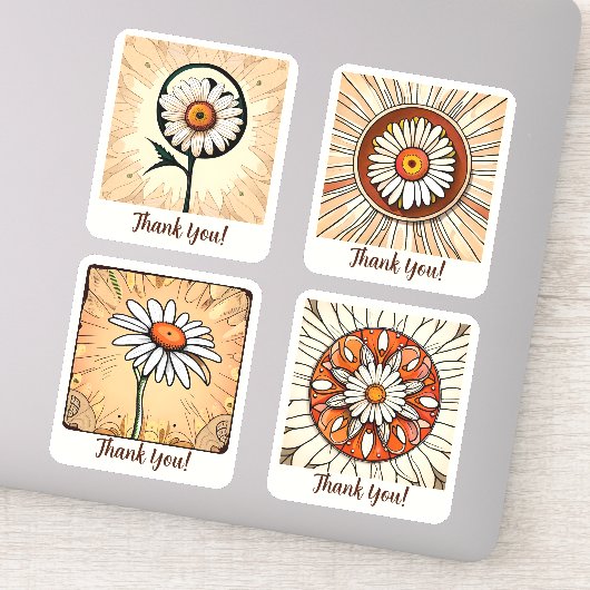 Daisy Blume Groovy Retro Personalisiert Aufkleber (Detail)
