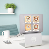 Daisy Blume Groovy Retro Personalisiert Aufkleber (Laptop auf Schreibtisch)