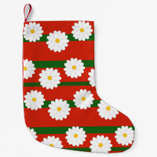 Daisy Blume grün rot 2 Töne Muster Merry Chris Kleiner Weihnachtsstrumpf