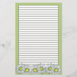 Daisy Blume Grünblüter Zeichnend Linde Briefpapier