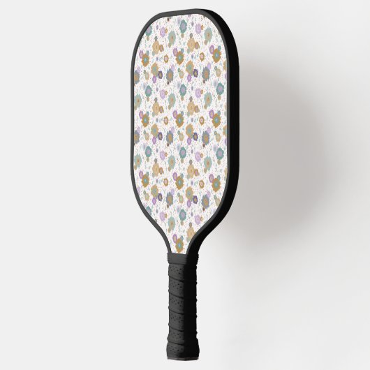 Daisy Blume Handgezeichnet Red Polka Dot Design Pickleball Schläger (Links)