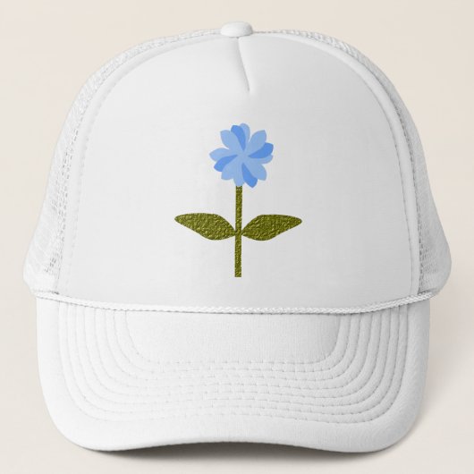 Daisy Blume Hübsch Blue Floral Hat Truckerkappe (Vorderseite)