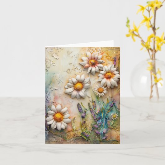 Daisy Blume Hübsche Wildblumen Blumenstrauß Art Karte (Gelbe Blume)