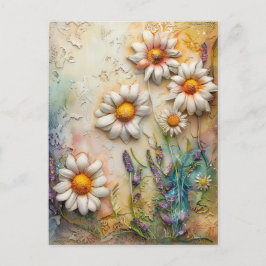 Daisy Blume Hübsche Wildblumen Blumenstrauß Art Postkarte