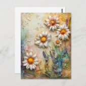 Daisy Blume Hübsche Wildblumen Blumenstrauß Art Postkarte (Vorne/Hinten)