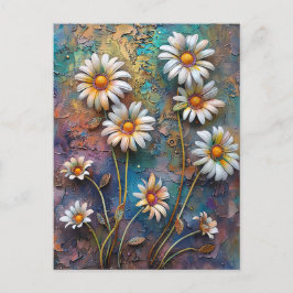 Daisy Blume Hübsche Wildblumen Blumenstrauß Art Postkarte