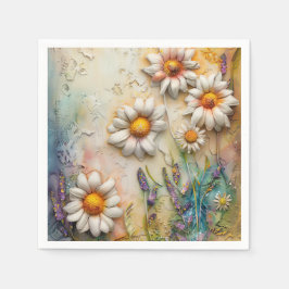 Daisy Blume Hübsche Wildblumen Blumenstrauß Art Serviette