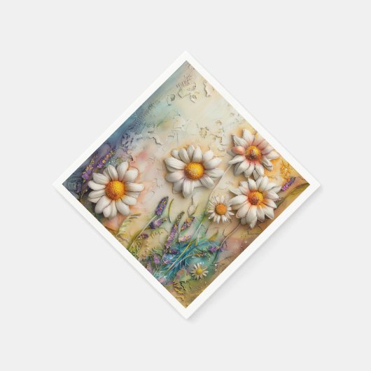 Daisy Blume Hübsche Wildblumen Blumenstrauß Art Serviette (Ecke)