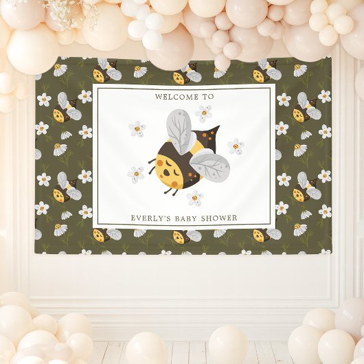 Daisy Blume Hummel Bee Green Baby Dusche Banner