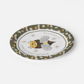 Daisy Blume Hummel Bee Green Baby Dusche Pappteller (Schrägansicht)