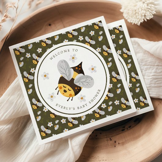Daisy Blume Hummel Bee Green Baby Dusche Serviette