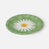 Daisy Blume Illustration auf grünem Hintergrund Pappteller (Schrägansicht)