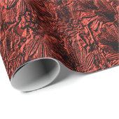 Daisy Blume im burgundischen Naturmuster Geschenkpapier (Rolleneckpunkt)