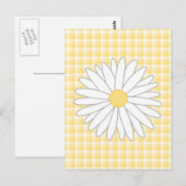 Daisy Blume in Gelb und Weiß. Postkarte (Vorne/Hinten)