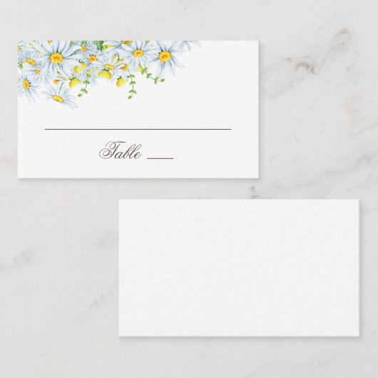 Daisy. Blume in Ländern. Hochzeit mit Blumen Platzkarte (Vorne/Hinten)