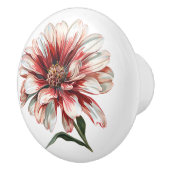 Daisy-Blume in Rot-Weiß Keramikknauf (Rechts)