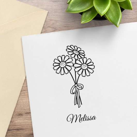 Daisy Blume Individuelle Name Gummistempel