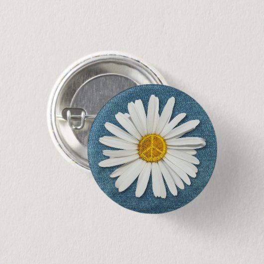 Daisy Blume Inner Peace Symbol - Denim Jeans Button (Vorne & Hinten)