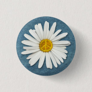 Daisy Blume Inner Peace Symbol - Denim Jeans Button