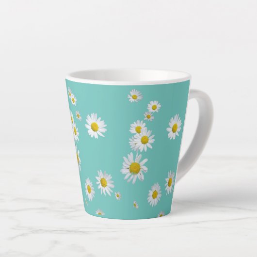 Daisy Blume Kruste. BC Turqoise Latte Tasse (Rechte Ecke)