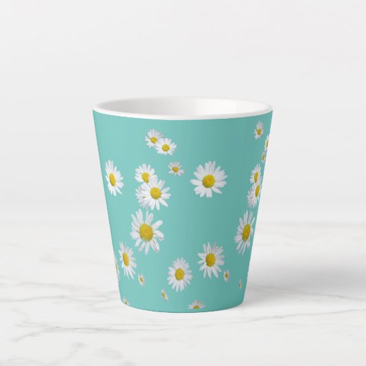 Daisy Blume Kruste. BC Turqoise Latte Tasse (Vorderseite)