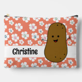 Daisy Blume Lachs Pink Brown Potato Custom Zubehörtasche (Vorderseite)