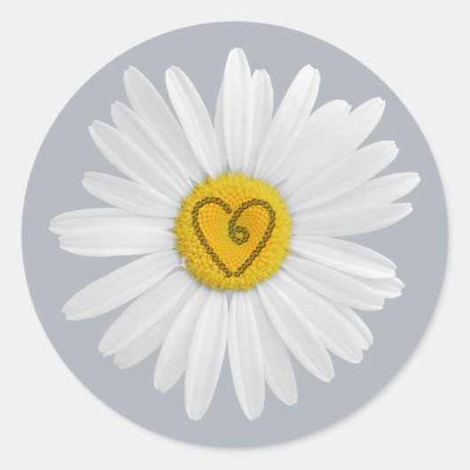 Daisy Blume Liebe Art Customizing Background Runder Aufkleber (Vorderseite)