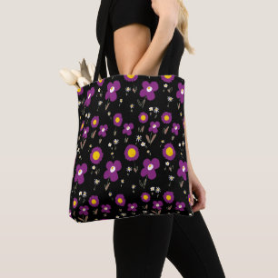 Daisy Blume Lila Gelbbraun Schwarz Tasche