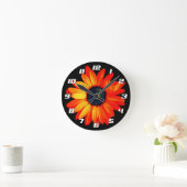 Daisy Blume mit Orange Petals mit Zahlen Runde Wanduhr (Zuhause)