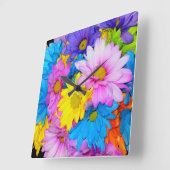 Daisy Blume Mix Clock Quadratische Wanduhr (Winkel)