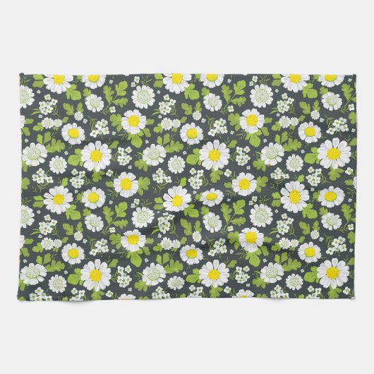 Daisy-Blume-Muster Geschirrtuch (Horizontal)
