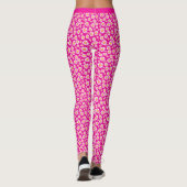 Daisy-Blume-Muster im trendy-Hot-Pink-Hintergrund Leggings (Rückseite)