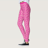 Daisy-Blume-Muster im trendy-Hot-Pink-Hintergrund Leggings (Links)
