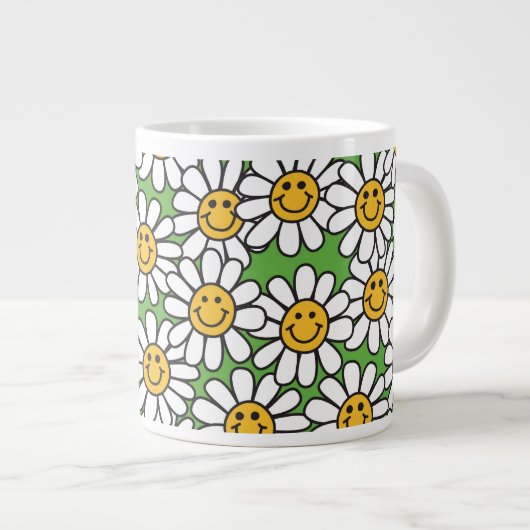 Daisy-Blume-Muster Jumbo-Tasse (Vorderseite Rechts)