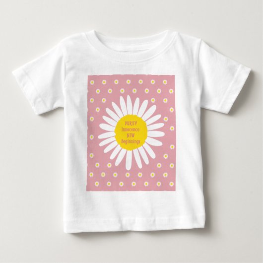 Daisy-Blume-Muster - Reinheit, Innocence-Zitat Baby T-shirt (Vorderseite)