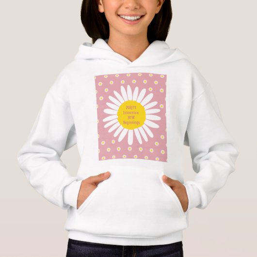 Daisy-Blume-Muster - Reinheit, Innocence-Zitat Hoodie (Vorderseite)