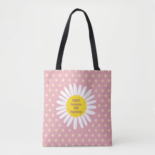 Daisy-Blume-Muster - Reinheit, Innocence-Zitat Tasche (Vorderseite)