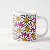 Daisy-Blume Muster rosa Gelb Jumbo-Tasse (Rechts)