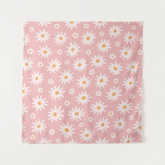 Daisy Blume nahtlos. Floraler Hintergrund Wandteppich (Vorderseite)