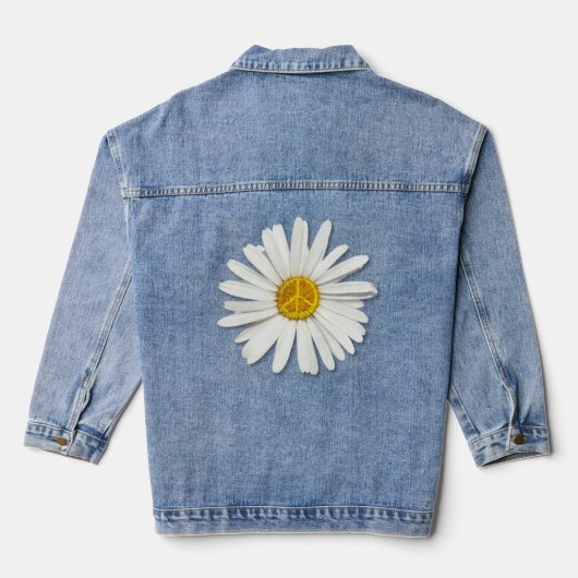 Daisy Blume No War Inner Peace Symbol Signing 60er Jeansjacke (Rückseite)