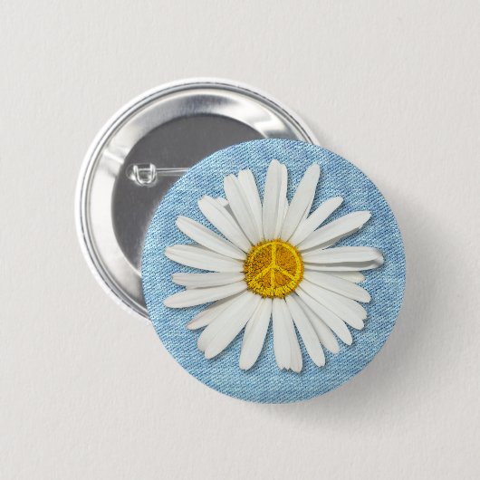 Daisy Blume No War Peace Symbol Sign - bleier Deni Button (Vorne & Hinten)