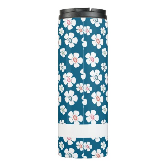 Daisy Blume Ocean Blue Brown Potato Custom Thermosbecher (Rückseite)