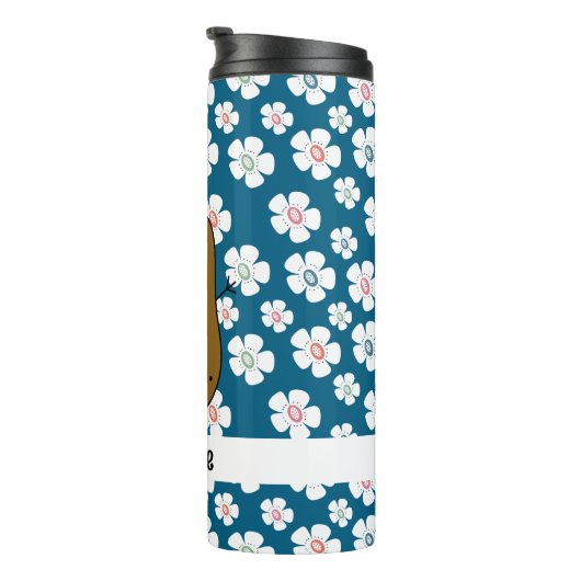 Daisy Blume Ocean Blue Brown Potato Custom Thermosbecher (Nach rechts gedreht)