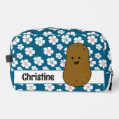 Daisy Blume Ocean Blue Brown Potato Custom Waschbeutel (Vorderseite)